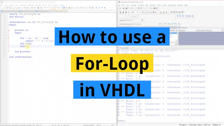 How to use a For loop in VHDL