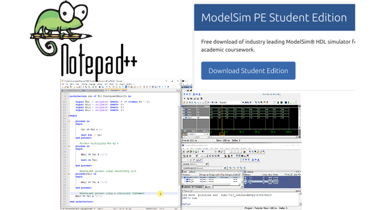 How to install a VHDL simulator and editor for free