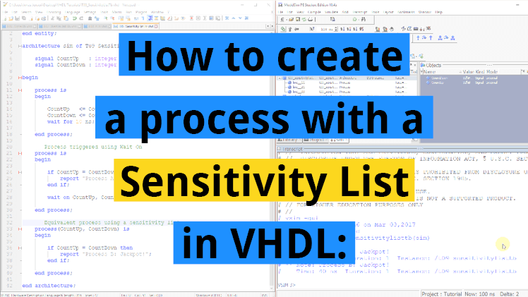 How to create a process with a sensitivity list in VHDL