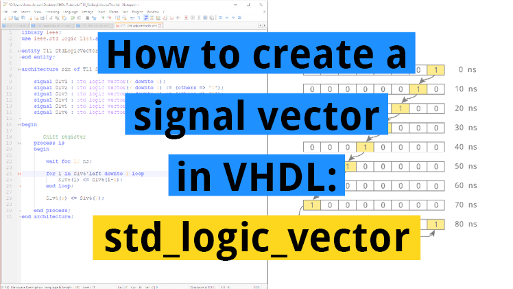 How to create a signal vector in VHDL: std_logic_vector