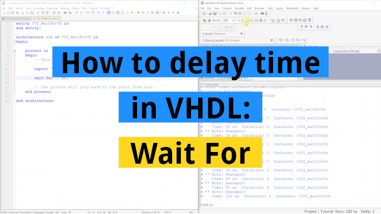 How to delay time in VHDL: Wait For
