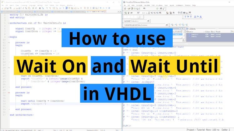 How to use Wait On and Wait Until in VHDL