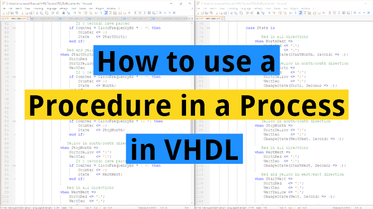 How to use a procedure in a process in VHDL