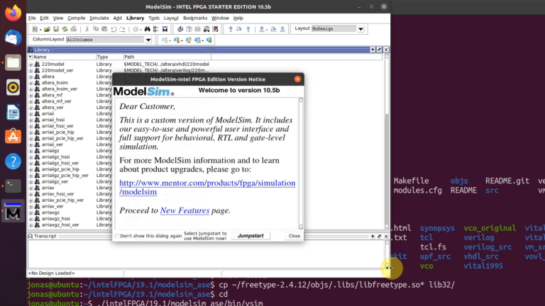 How to make ModelSim from Quartus Prime Lite work on Ubuntu 20.04