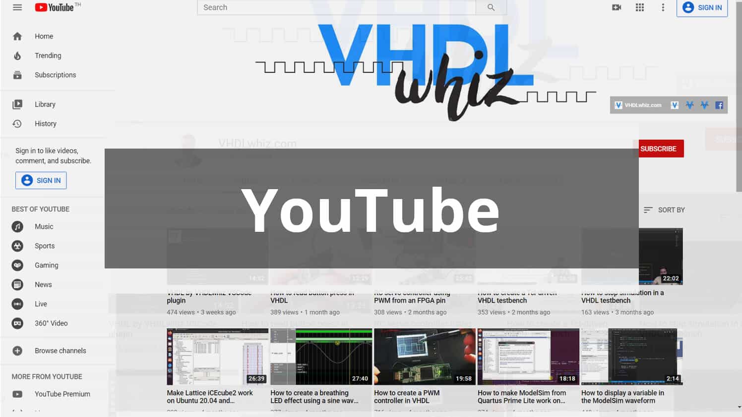 VHDLwhiz on YouTube