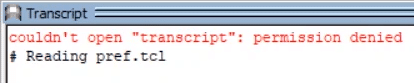couldn't open "transcript": permission denied