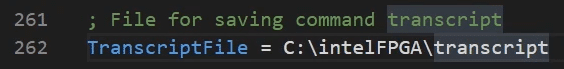 TranscriptFile = C:\intelFPGA\transcript